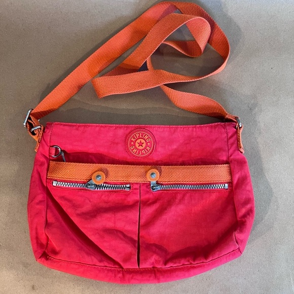 Kipling Women's Angie Solid Convertible Crossbody Bag Cayenne Mix Pockets Zip - Picture 1 of 10